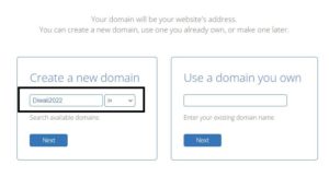 Enter-Domain-Name-on-Bluehost-Website