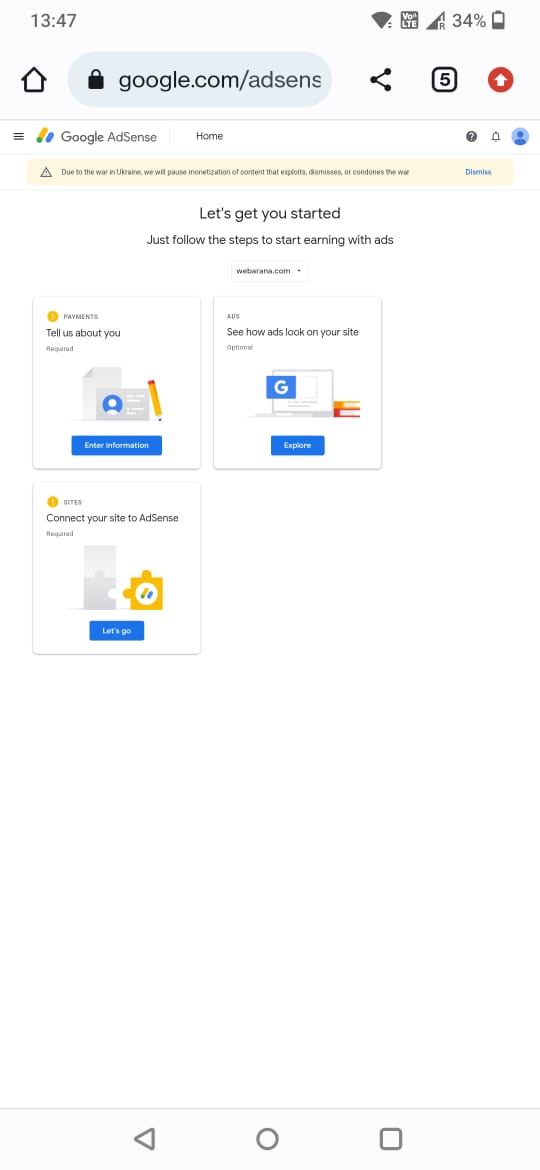 Connect your site with AdSense