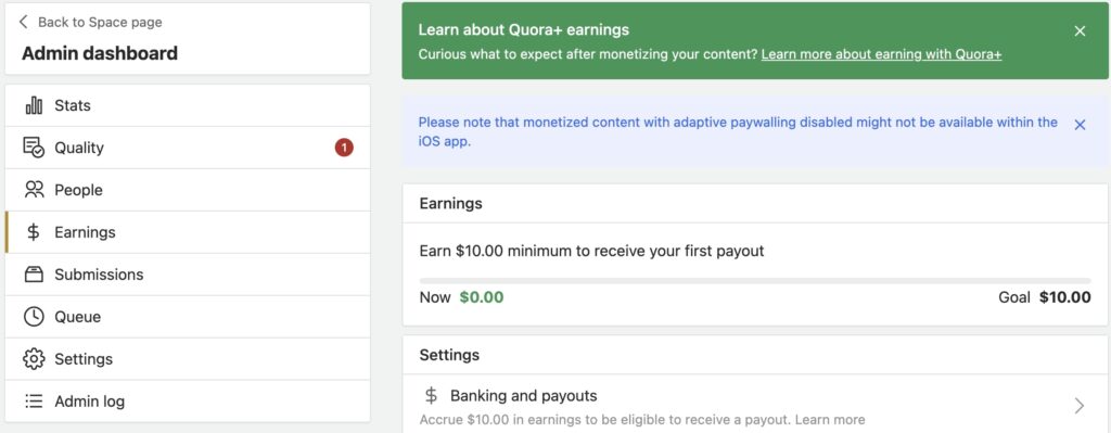 quora earning